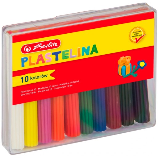 Plastelína 10 farieb x 9,5cm, kazeta 120g HERLITZ