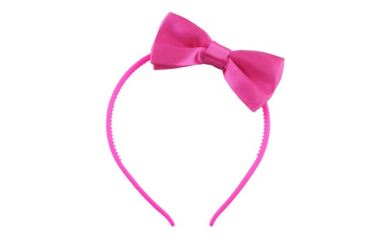 Čelenka z hladkej saténovej mašle, FUCHSIA RUŽOVÁ