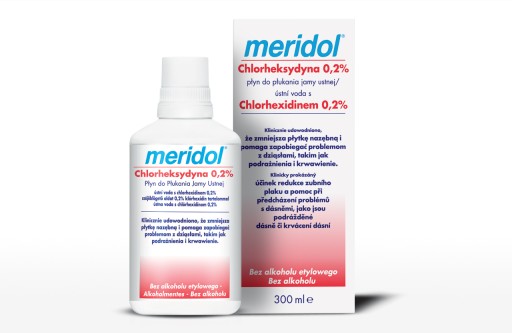 meridol CHX ústna voda s chlórhexidínom 0,2% 300 ml
