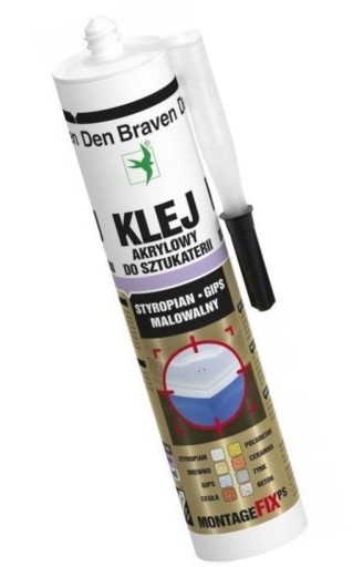 Den Braven akrylové lepidlo na štuky, polystyrénové panely, rozety, 300 ml