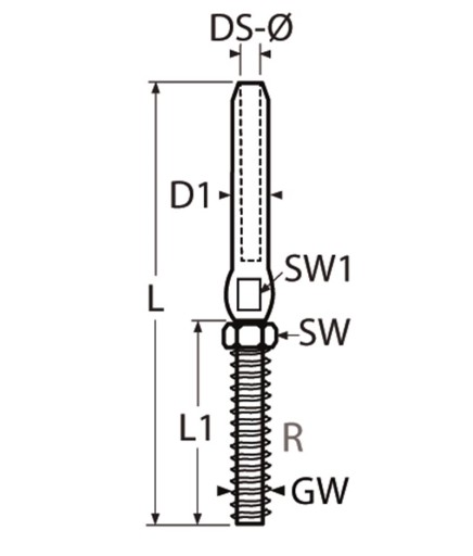 M6/3 MM ROLOVACÍ KONEC PRAVÝ 1 KS