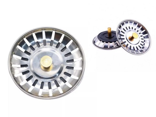 KOVOVÁ ZÁSTRČKA NA DREZ, VEĽKÉ SITKO, ODNÍMATEĽNÉ KLIKNUTÍM, 78MM