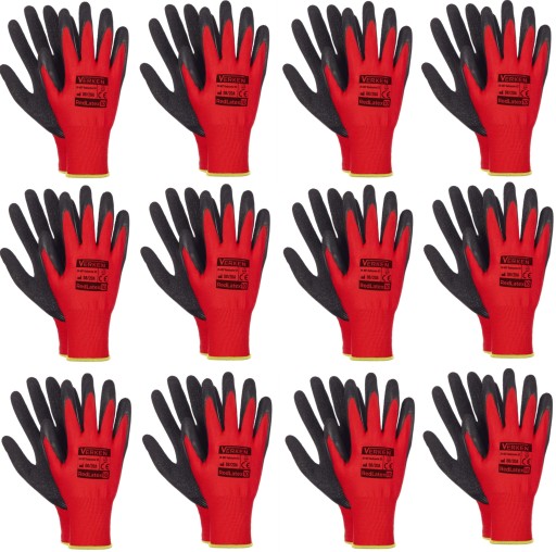 Rukavice STRONG pracovné rukavice L veľkosť 9 LATEX bal 1 PAR REDLATEX