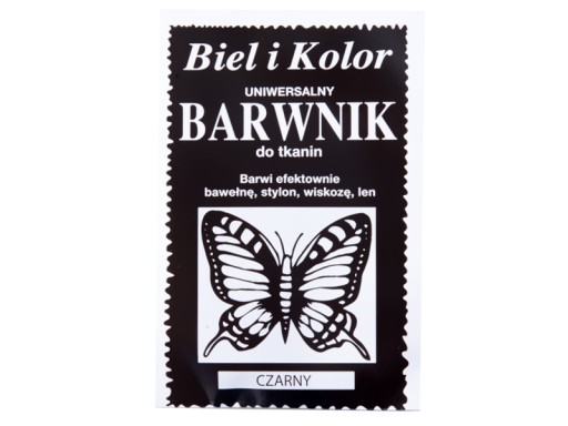 Farba na látky na farbenie odevov v prášku, čierne vrecúško