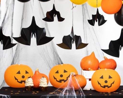 Halloweenske závesné dekorácie Čierne netopiere 6 ks