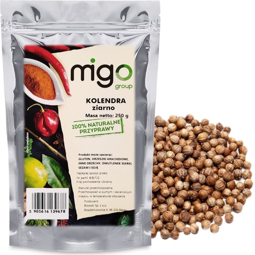 KORIANDER Zrno, semená koriandra -250g -MIGogroup