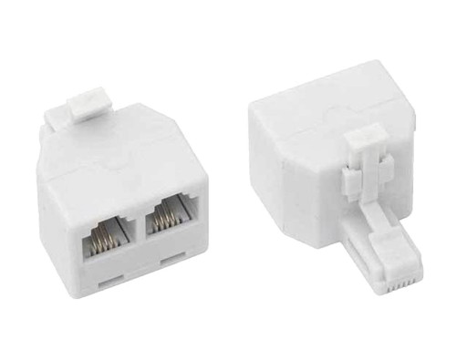 Adaptér 4C zástrčka - 2 x zásuvka telefónny rozbočovač