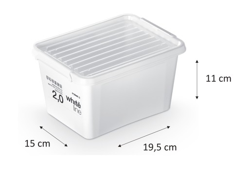 ORGANIZÁTOR BOX KONTAJNER S viečkom 2 L whiteline