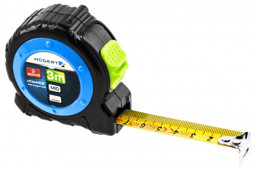 MEASURE vysúvacie meracie pásmo STEEL profesionálny zámok 16mm HOEGERT 3m