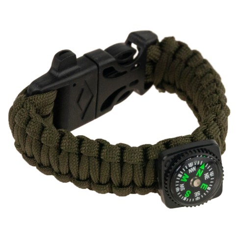 NÁRAMOK NA PREŽITIE 5 V 1 PÁSOVÝ KOMPAS FLINT ROPE BLADE LANO PARACORD