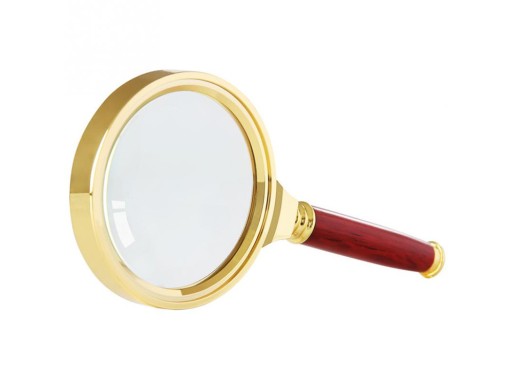 LUPA LUPA NA ČÍTANIE, RUČNÁ, KLASICKÁ, 80mm, ZLATÁ, ELEGANTNÉ SKLO