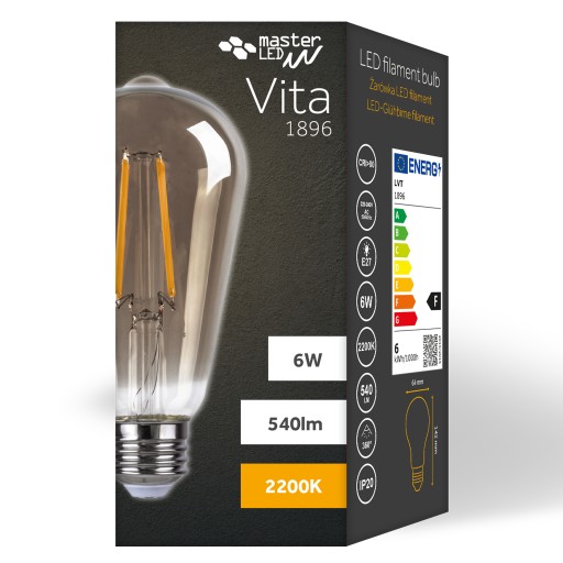 E27 LED FILAMENT EDISON RETRO DEKORATÍVNA 6W žiarovka