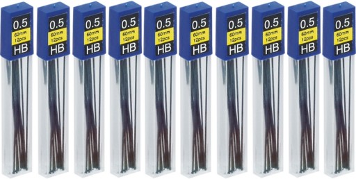 Tuhy pre mechanické ceruzky 0,5 mm HB A”12 x 6