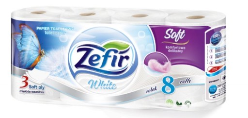 Toaletný papier Zefir White Soft 8 roliek 3 W