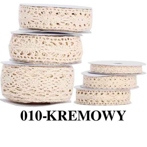 Čipkovaná látková stuha 1cm/5r 2col.