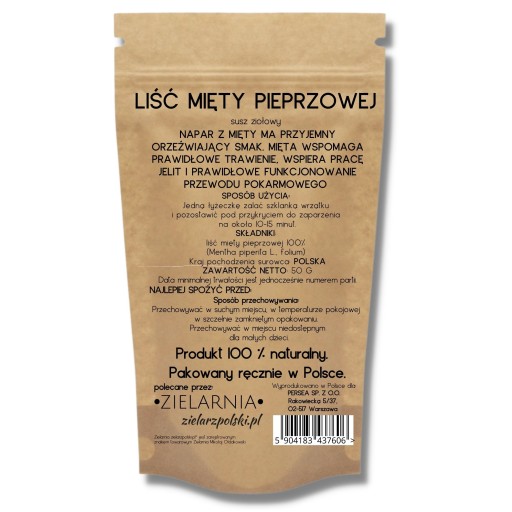 List mäty piepornej (VEĽKÉ CELÉ LISTY) 50g