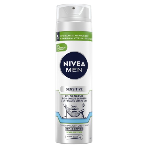 NIVEA MEN SENSITIVE 3-dňový gél na holenie na fúzy pre mužov 200 ml