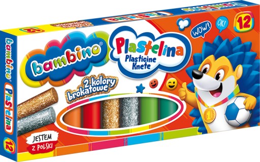 BAMBINO PLASTICINE 12 farieb ZLATÁ + STRIEBORNÁ