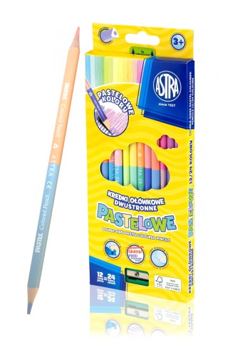 Obojstranné pastelové pastelky Astra 12=24
