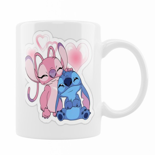 HRNEK BIELY DMP-LILO A STITCH 02 VIANOČNÝ DARČEK