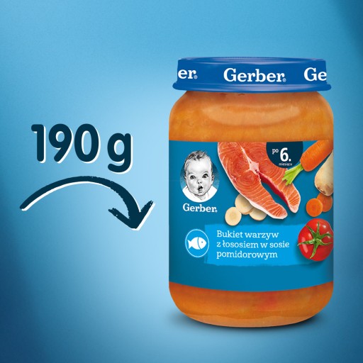 GERBER večerná kytica zeleninová s lososom 190g