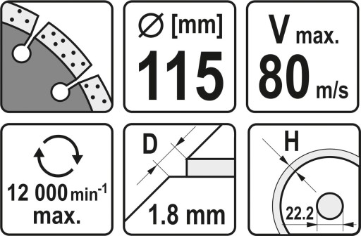 YATO DIAMANTOVÝ DISK NA BETÓN, SEGMENTOVANÝ, 115mm