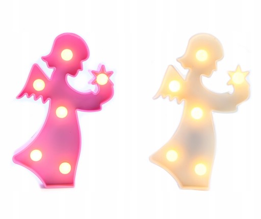ANJEL DEKORATÍVNA NOČNÁ LAMPA, RÔZNE FARBY