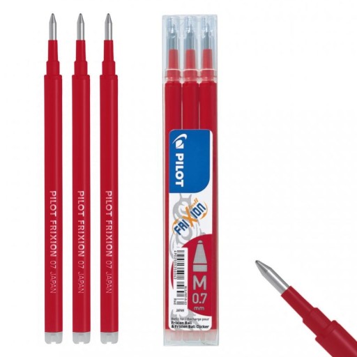 PILOT FRIXION Vymazateľná vložka 0,7 mm 3 kusy ČERVENÁ