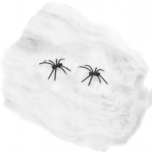 UMELÝ VEĽKÝ PAUČIK, BIELY, 2 ks. HALLOWEEN 20g OZDOBA OZDOBY