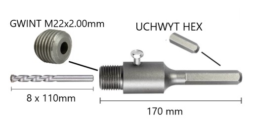 ADAPTÉR ŠESTIHRANNÁ RÚČKA 170mm NA ČIPKU DIEROV