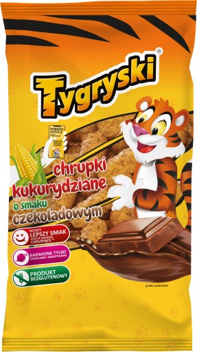 Kukuričné lupienky Tigers s príchuťou čokolády 70 g