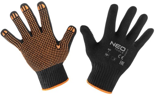 OCHRANNÉ PRACOVNÉ RUKAVICE VEĽ. 9 BODOVANÝCH NEO RUKAVIC