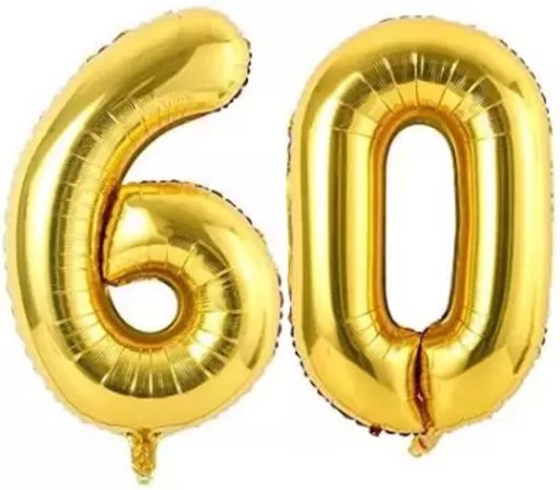 Fóliový balón číslo 60. narodeniny ZLATÁ párty VEĽKÉ ozdoby HEL 100cm