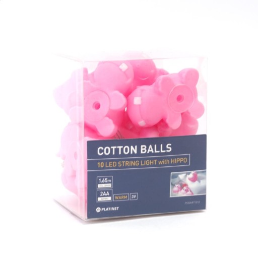 Ozdobná lampa COTTON BALLS, ružové hrochy