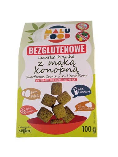 Krehké sušienky s konopnou múkou, BEZ SKLO. B/C 100 g