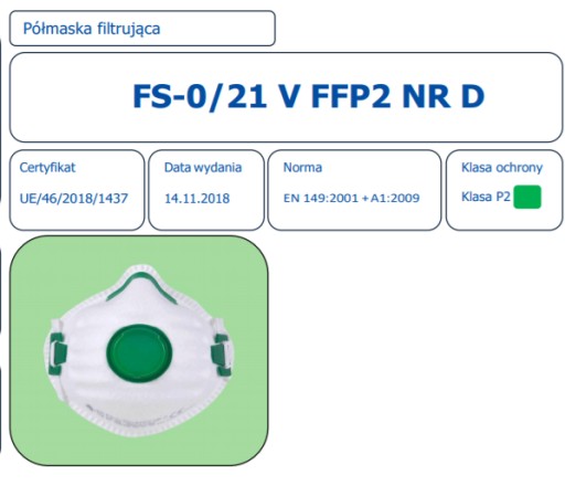 FILTRAČNÁ POLMASKA X 210 V FFP2 NR D S VENT