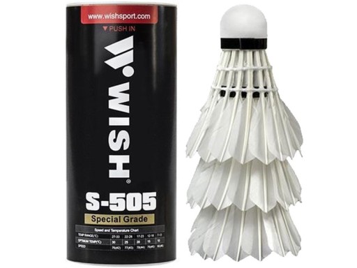 Sada 3x pierkových badmintonových raketoplánov White WISH