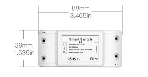 230V relé ovládané 433MHz rádiovým diaľkovým ovládačom