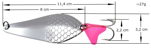 Lyžica lyžica, listová lyžica, 27 g, návnada na šťuku