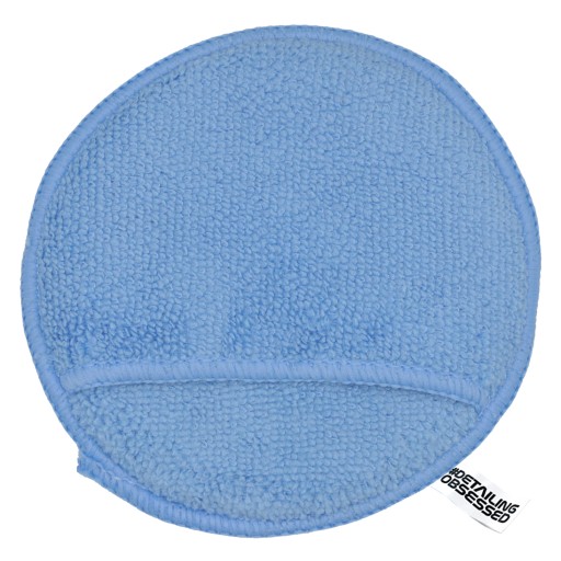 APLIKÁTOR Z MIKROVLÁKNA, vreckový, mäkký, odolný, modrý, priemer 13 cm