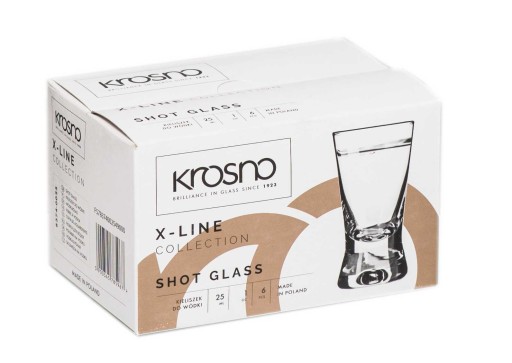 Poháre na vodku X 25 ml BASIC 6 kusov KROSNO