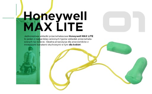 Honeywell MaxLite štuple do uší so šnúrkou, 10 párov