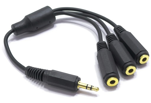 ADAPTÉR AUX SPLITTER JACK ZÁSTRČKA 3,5 STEREO 3X JACK ZÁSUVKA VITALCO JR18