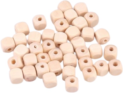 Drevená kocka štvorcová kocka 10x10mm 15 ks