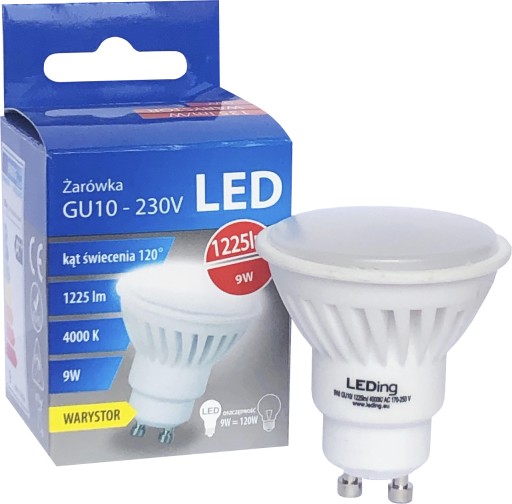 LED ŽIAROVKA 9W 1225lm GU10 4000K PROTI PREPÄŤ.