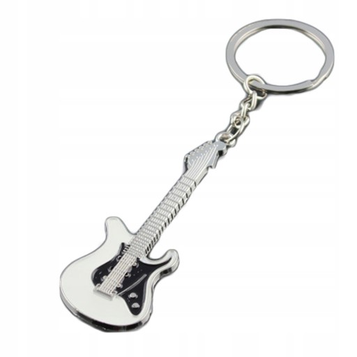 Kľúčenka na elektrickú gitaru biela najlepší darček pre gitaristu