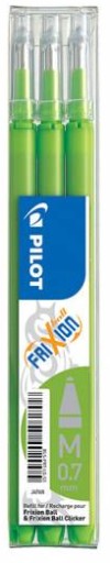 PILOT FRIXION Vymazateľná vložka 0,7 mm 3 kusy ZELENÁ