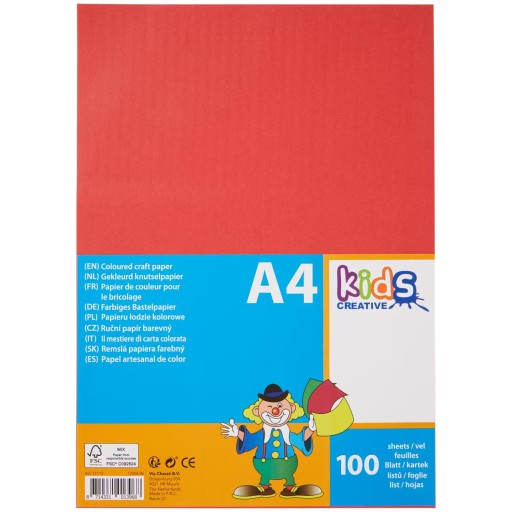 FAREBNÝ PAPIER A4 80gsm PRE DETI 100 listov