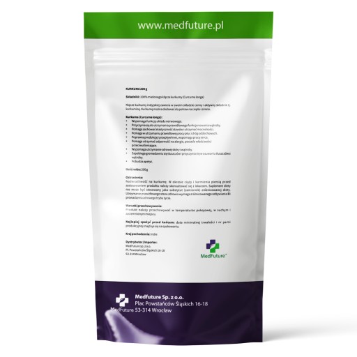 KURKUMA, mletý podzemok 100% PRÍRODNÝ prášok 200 g