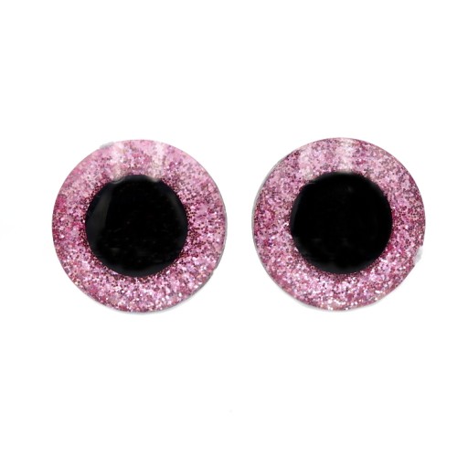 GLITTER RUŽOVÝ MASKOT EYES 20 mm